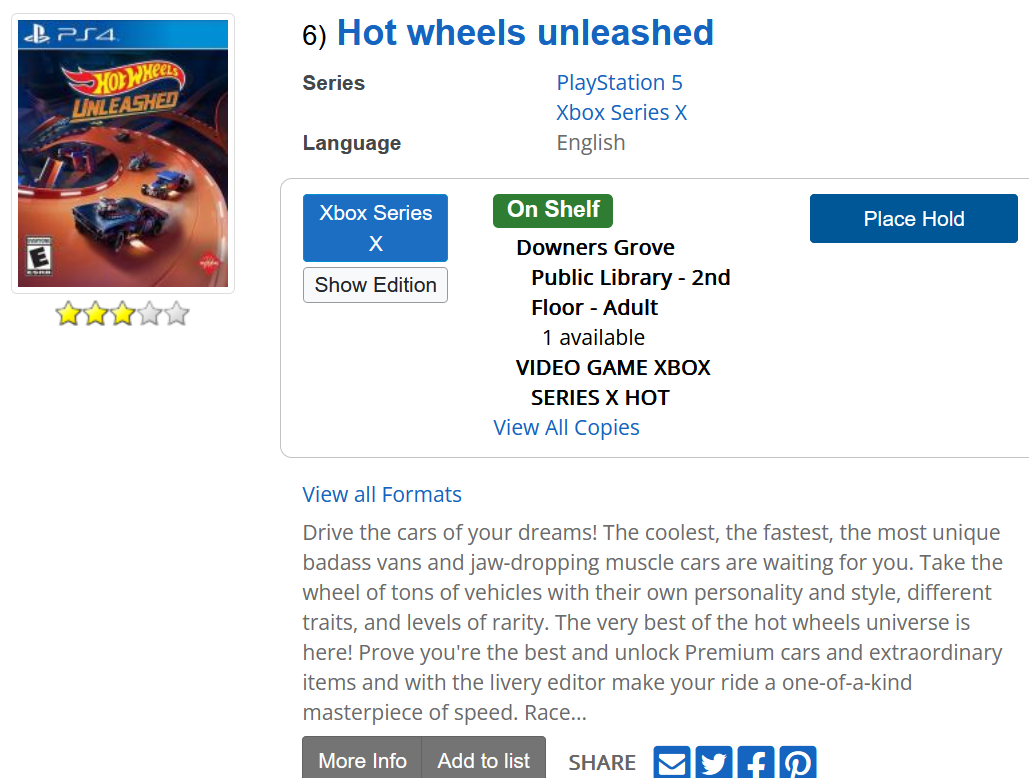 xbox series x format option on search results.