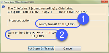 route transit popup with ILDS library hold