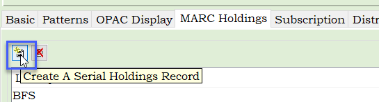 Create a Serial Holdings Record tool
