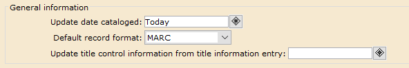 Load Bibliographic Records General Information Settings