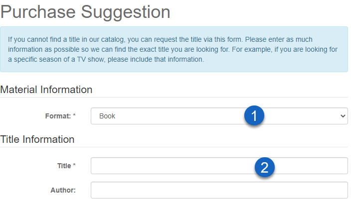 purchase suggestion form.