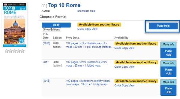 Place hold for non-fiction, newest edition selected