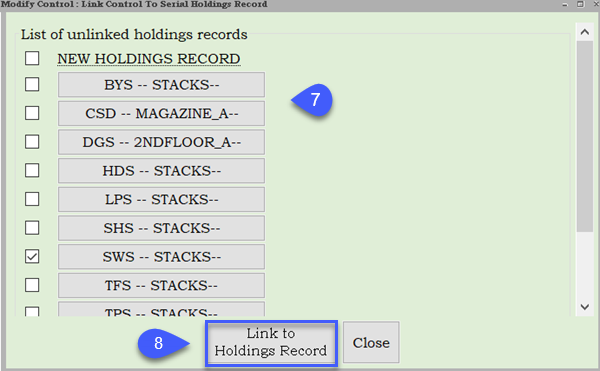 Link to Holdings Record