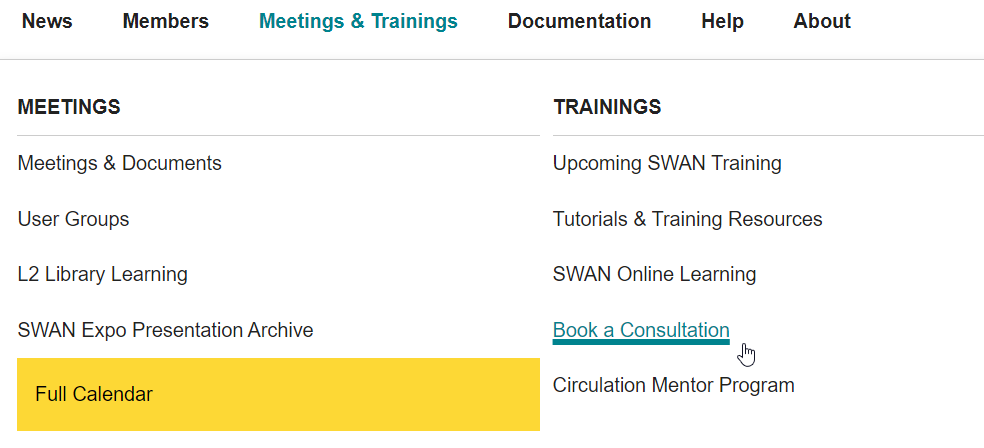 Book a Consultation menu navigation