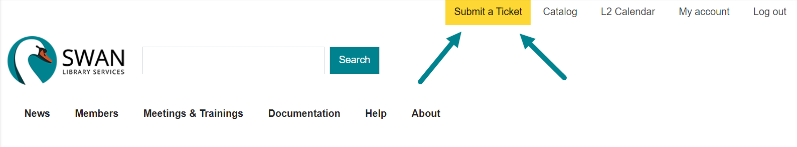 Submit a Ticket button on support site