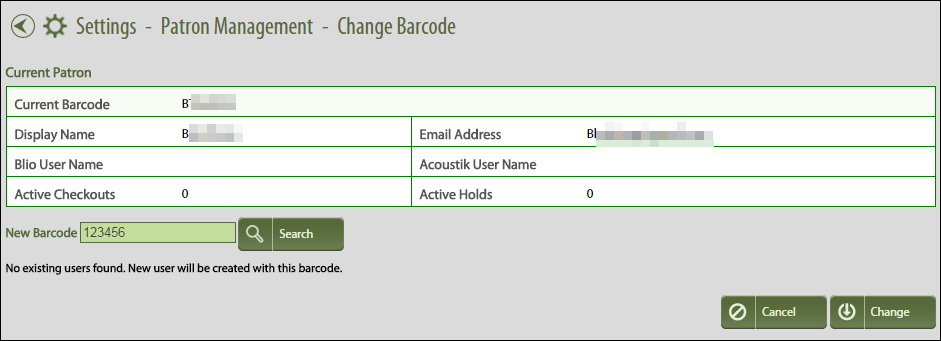 Boundless change barcode search