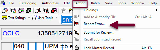 OCLC Report error