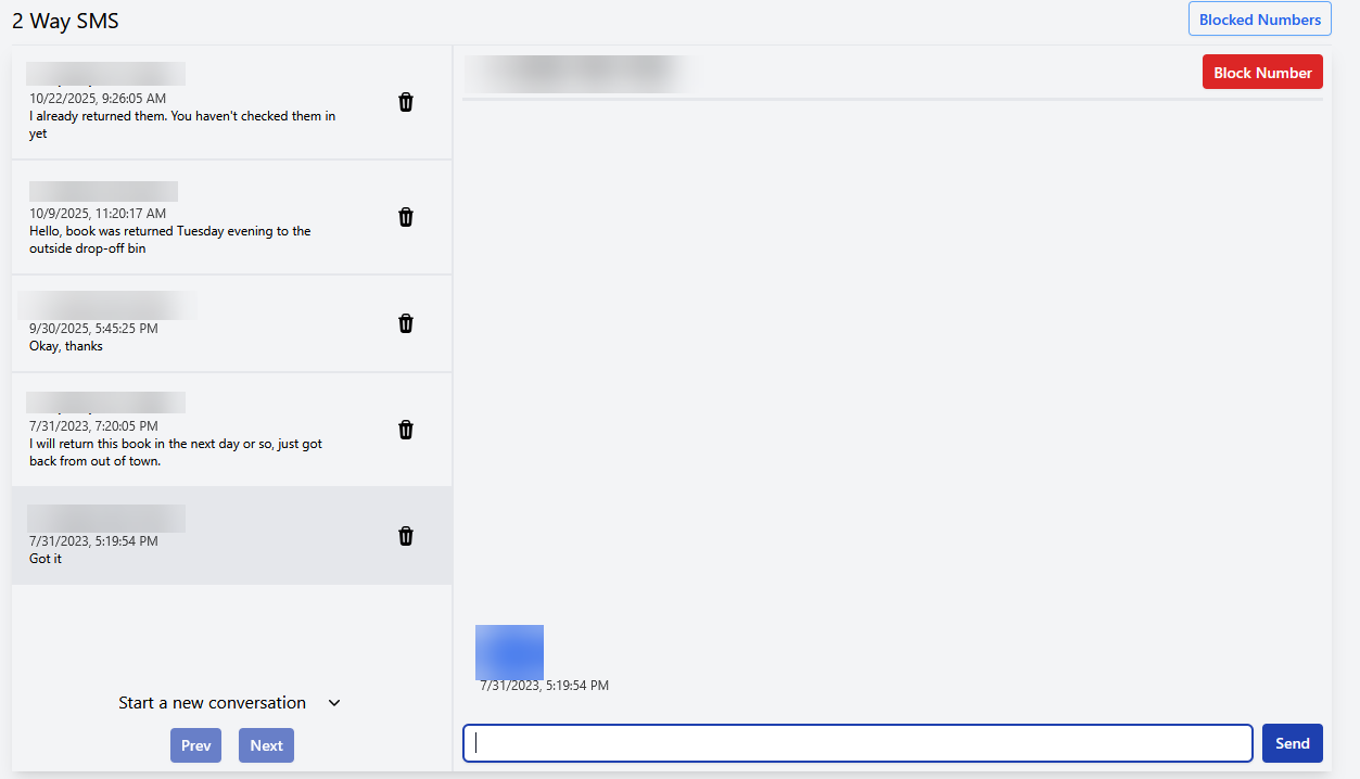 MessageBee SMS Blocking Numbers