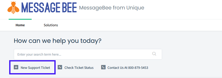 MessageBee New Support Ticket Link