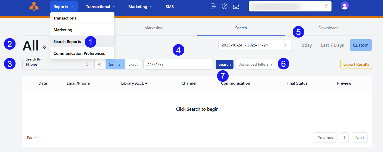 MessageBee User Search