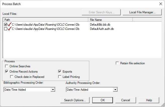 OCLC batch process