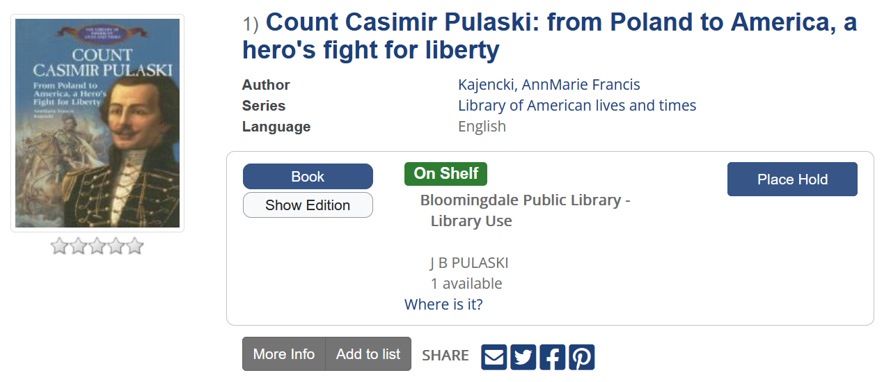 library use item in catalog on shelf