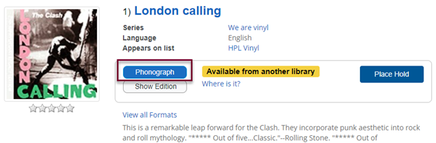 format facet phonograph