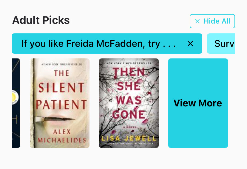 view more button in the app home screen