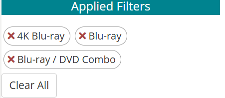 filters with clear red x and buttons