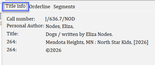 orderline title info