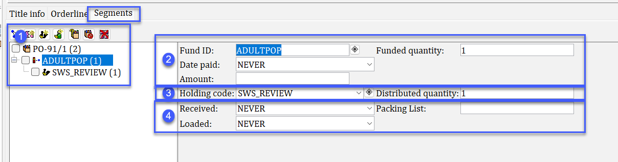orderline segments tab