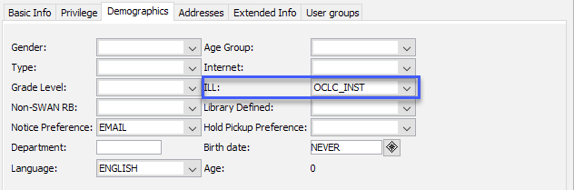 ILL field showing OCLC_INST
