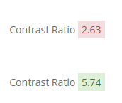 red and green color contrast notifications