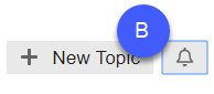 new topic button with a plus icon