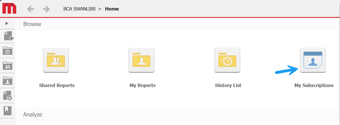 Arrow pointed at My Reports