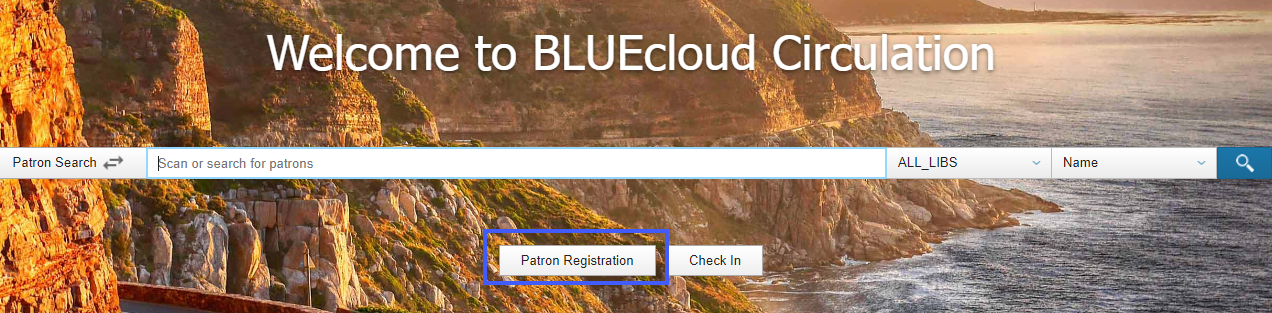 BLUEcloud Circulation home screen