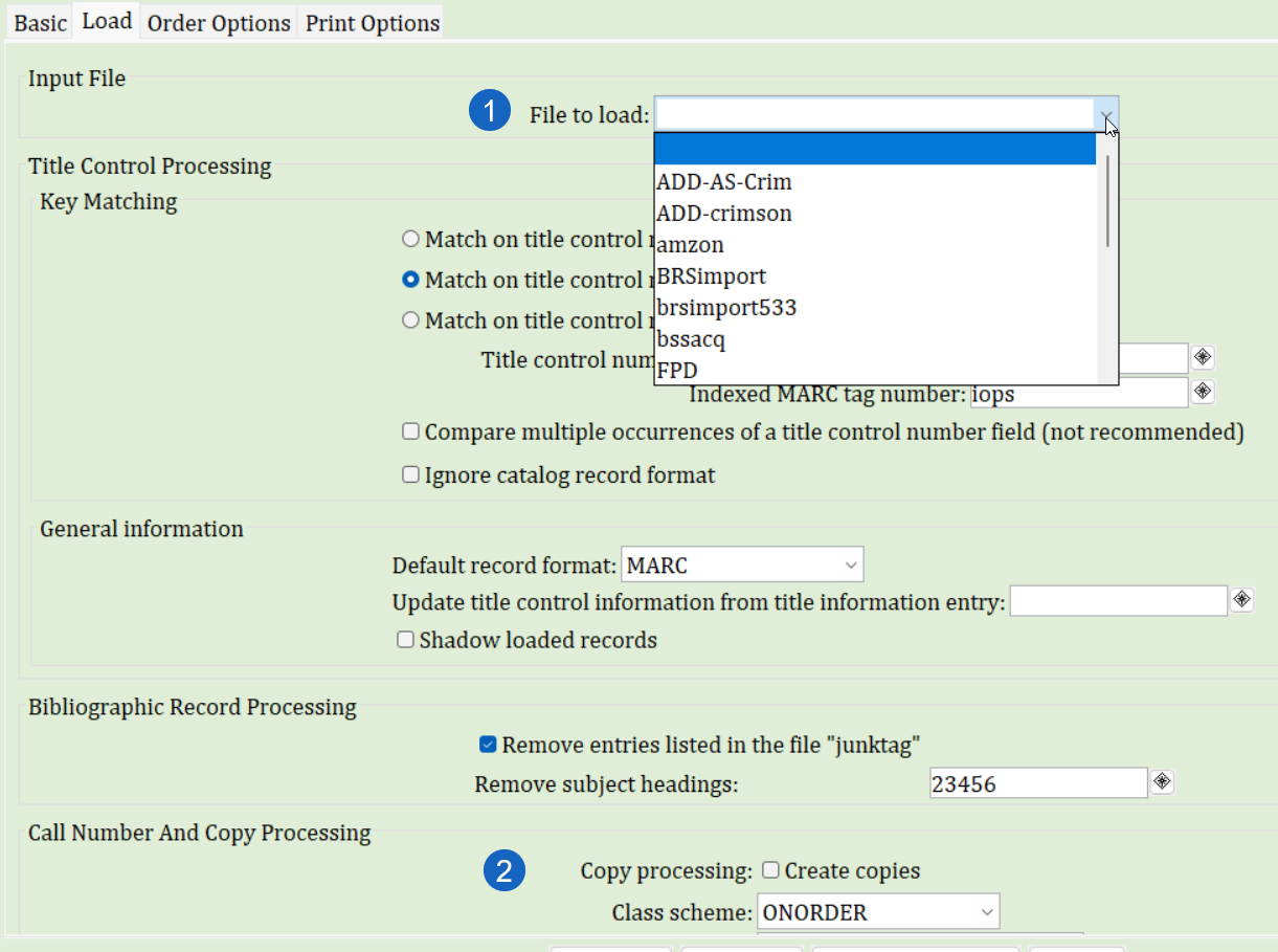Load Bibs with Order Info report - load tab