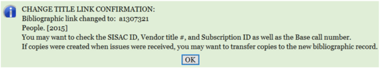 Title change confirmation dialog
