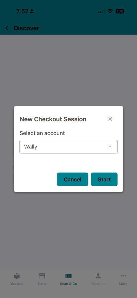 scan and go account modal