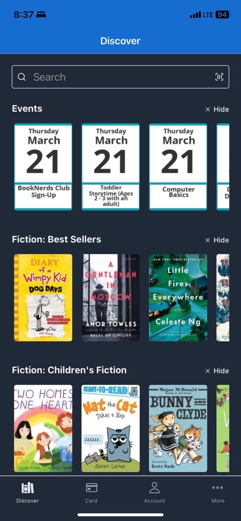 browse category events in the app