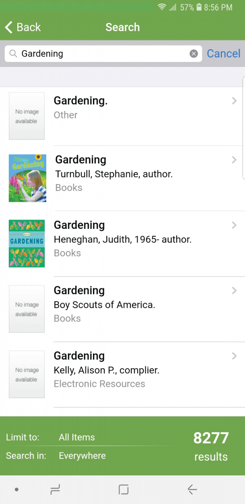 BLUEcloud mobile search results